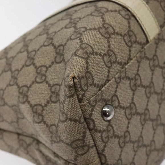 GUCCI GG Supreme Hand Bag PVC Beige Gold 116 02 080 Auth BA2772 - Picture 4 of 16